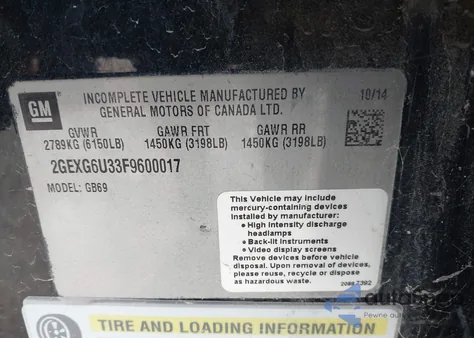 2015 Cadillac Xts W30 Coachbuilder Stretch Livery from USA, damaged, VIN 2GEXG6U33F9600017